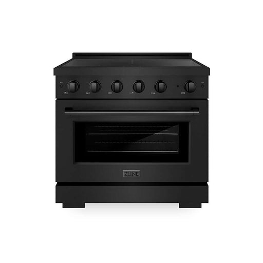 ZLINE 36 in. 5.2 cu. ft. Paramount Induction Range with 5 Element Cooktop and Electric Convection Oven in Black Stainless Steel (SINRB-36)