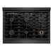 ZLINE 36 in. 5.2 cu. ft. Paramount Dual Fuel Range with Gas Cooktop and Electric Convection Oven in Black Satin Stainless Steel with 6 Brass Burners (SDRBS-BR-36)