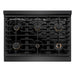 ZLINE Designer Collection 36 in. 5.2 cu. ft. Paramount Dual Fuel Range with 6 Burner Gas Cooktop and Electric Convection Oven in Black Satin Stainless Steel with Matte Black and Champagne Bronze Accents (SDRBSZ-36-MBCB)