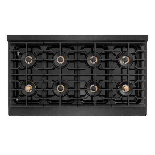ZLINE 48 in. 6.7 cu. ft. Paramount Dual Fuel Range with 8 Burner DuoPro™ Cooktop and Dual Ovens in Black Satin Stainless Steel (PSDRBS-48)
