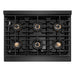 ZLINE 36 in. 5.2 cu. ft. Paramount Dual Fuel Range with 6 Burner DuoPro™ Cooktop and Electric Convection Oven in Black Satin Stainless Steel (PSDRBS-36)