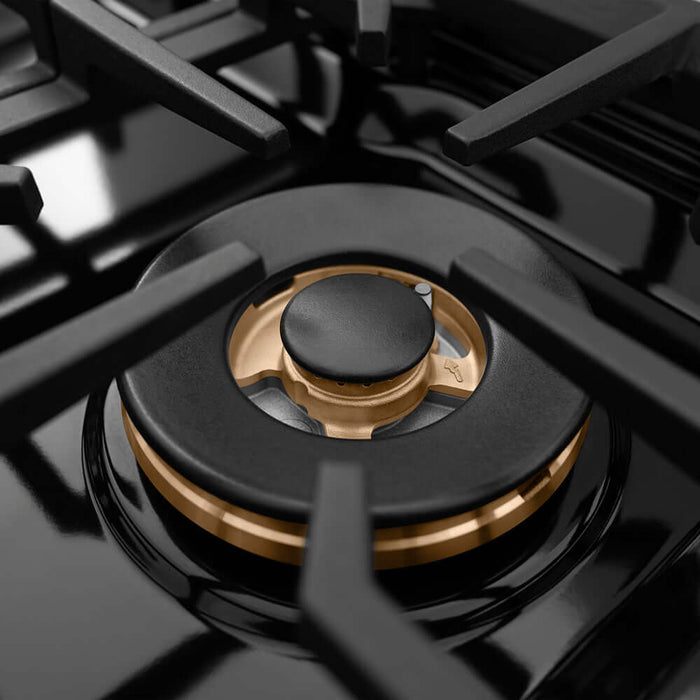 ZLINE 48 in. 6.7 cu. ft. Paramount Double Oven Gas Range with 8 Burner Cooktop in Black Satin Stainless Steel (SGRBS-48)