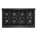 ZLINE Autograph Edition 48 in. 6.7 cu. ft. Paramount Gas Range with 8 Burner DuoPro™ Cooktop and Dual Ovens in Black Satin Stainless Steel and Champagne Bronze Accents (PSGRBSZ-48-CB)