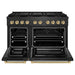 ZLINE Autograph Edition 48 in. 6.7 cu. ft. Paramount Gas Range with 8 Burner DuoPro™ Cooktop and Dual Ovens in Black Satin Stainless Steel and Champagne Bronze Accents (PSGRBSZ-48-CB)