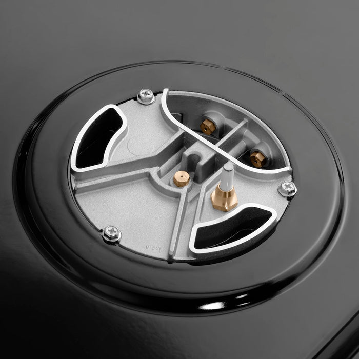 ZLINE Autograph Edition 48 in. 6.7 cu. ft. Paramount Gas Range with 8 Burner DuoPro™ Cooktop and Dual Ovens in Black Satin Stainless Steel and Polished Gold Accents (PSGRBSZ-48-G)