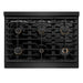 ZLINE Autograph Edition 36 in. 5.2 cu. ft. Paramount Dual Fuel Range with 6 Burner Gas Cooktop and Electric Convection Oven in Black Stainless Steel with Champagne Bronze Helix Handle and Knob Accents (SDRBZ-36-KCB)
