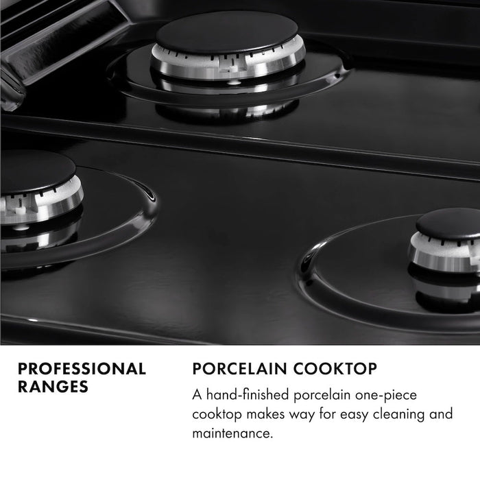 ZLINE 30 in. 4.0 cu. ft. Legacy Dual Fuel Range with 4 Burner Gas Cooktop and Electric Convection Oven in Stainless Steel (RA30)