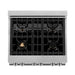 ZLINE 30 in. 4.0 cu. ft. Legacy Dual Fuel Range with Gas Cooktop and Electric Convection Oven in Satin Stainless Steel with 4 Brass Burners and Griddle (RAS-SN-BR-GR-30)