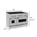 ZLINE 48 in. 6.0 cu. ft. Legacy Dual Fuel Range with Gas Cooktop and 2 Electric Ovens in Satin Stainless Steel with 6 Brass Burners and Griddle (RAS-SN-BR-GR-48)