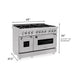 ZLINE 48 in. 6.0 cu. ft. Legacy Dual Fuel Range with 7 Burner Gas Cooktop and 2 Electric Ovens in Satin Stainless Steel with Griddle (RAS-SN-GR-48)