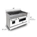 ZLINE 48 in. 6.0 cu. ft. Legacy Dual Fuel Range with 7 Burner Gas Cooktop and 2 Electric Ovens in Satin Stainless Steel with White Matte Doors and Griddle (RAS-WM-GR-48)