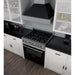 ZLINE 30 in. 4.0 cu. ft. Legacy Dual Fuel Range with 4 Burner Gas Cooktop and Electric Convection Oven in Satin Stainless Steel and Black Matte Door (RAS-BLM-30)