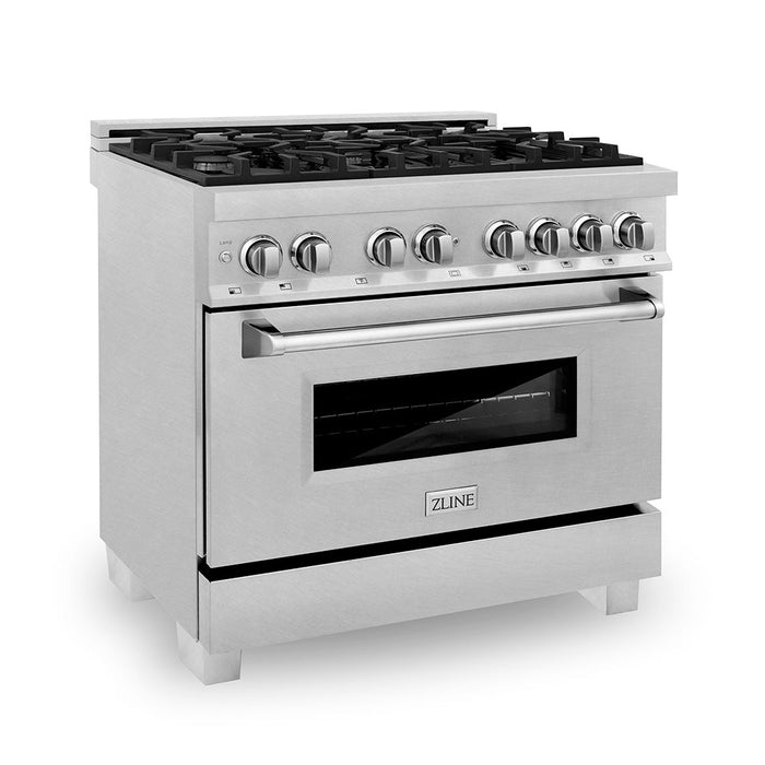 ZLINE Professional Satin Stainless Steel Dual Fuel Free Standing Range RAS-SN-36