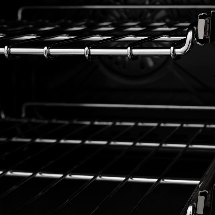 ZLINE 30 in. 4.0 cu. ft. Legacy Dual Fuel Range with 4 Burner Gas Cooktop and Electric Convection Oven in Stainless Steel with Satin Stainless Steel Door (RA-SN-30)