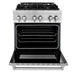 ZLINE 30 in. 4.0 cu. ft. Legacy Dual Fuel Range with 4 Burner Gas Cooktop and Electric Convection Oven in Stainless Steel with Satin Stainless Steel Door (RA-SN-30)