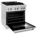 ZLINE 30 in. 4.0 cu. ft. Legacy Dual Fuel Range with 4 Burner Gas Cooktop and Electric Convection Oven in Stainless Steel with Satin Stainless Steel Door (RA-SN-30)