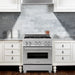 ZLINE 30 in. 4.0 cu. ft. Legacy Dual Fuel Range with 4 Burner Gas Cooktop and Electric Convection Oven in Satin Stainless Steel (RAS-SN-30)