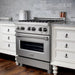 ZLINE 30 in. 4.0 cu. ft. Legacy Dual Fuel Range with 4 Burner Gas Cooktop and Electric Convection Oven in Satin Stainless Steel (RAS-SN-30)