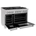 ZLINE 48 in. 6.0 cu. ft. Legacy Dual Fuel Range with 7 Burner Gas Cooktop and 2 Electric Ovens in Satin Stainless Steel (RAS-SN-48)