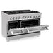 ZLINE 48 in. 6.0 cu. ft. Legacy Dual Fuel Range with 7 Burner Gas Cooktop and 2 Electric Ovens in Satin Stainless Steel (RAS-SN-48)