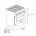 ZLINE 30 in. 4.0 cu. ft. Legacy Dual Fuel Range with Gas Cooktop and Electric Convection Oven in Satin Stainless Steel with 4 Brass Burners (RAS-SN-BR-30)