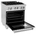 ZLINE 30 in. 4.0 cu. ft. Legacy Dual Fuel Range with Gas Cooktop and Electric Convection Oven in Satin Stainless Steel with 4 Brass Burners (RAS-SN-BR-30)