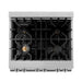 ZLINE 30 in. 4.0 cu. ft. Legacy Dual Fuel Range with Gas Cooktop and Electric Convection Oven in Satin Stainless Steel with 4 Brass Burners (RAS-SN-BR-30)