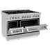 ZLINE 48 in. 6.0 cu. ft. Legacy Dual Fuel Range with Gas Cooktop and 2 Electric Ovens in Satin Stainless Steel with 6 Brass Burners (RAS-SN-BR-48)