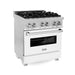 ZLINE Professional Satin Stainless Steel Dual Fuel Range RAS-WM-30