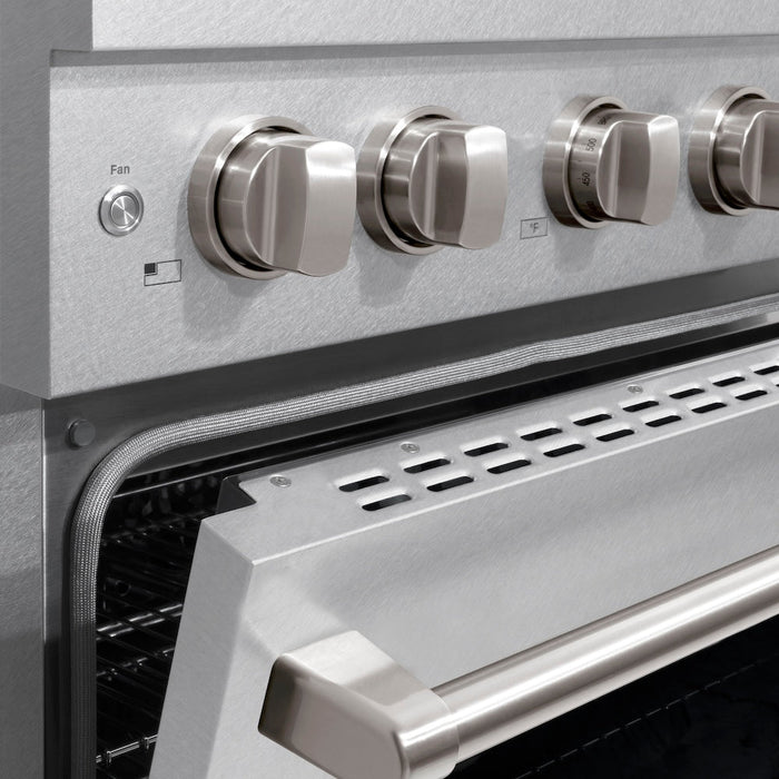 ZLINE 30 in. 4.2 cu. ft. Paramount Dual Fuel Range with 4 Burner Gas Cooktop and Electric Convection Oven in Satin Stainless Steel (SDRS-30)