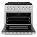 ZLINE 36 in. 5.2 cu. ft. Paramount Dual Fuel Range with 6 Burner Gas Cooktop and Electric Convection Oven in Satin Stainless Steel (SDRS-36)