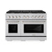 ZLINE 48 in. 6.7 cu. ft. Paramount Double Oven Dual Fuel Range with 8 Burner Gas Cooktop in Satin Stainless Steel (SDRS-48)