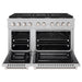 ZLINE 48 in. 6.7 cu. ft. Paramount Double Oven Dual Fuel Range with 8 Burner Gas Cooktop in Satin Stainless Steel (SDRS-48)