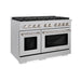 ZLINE 48 in. 6.7 cu. ft. Paramount Double Oven Dual Fuel Range with 8 Burner Gas Cooktop in Satin Stainless Steel (SDRS-48)