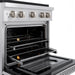 ZLINE 30 in. 4.2 cu. ft. Paramount Dual Fuel Range with Gas Cooktop and Electric Convection Oven in Satin Stainless Steel with 4 Brass Burners (SDRS-BR-30)