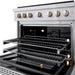 ZLINE 36 in. 5.2 cu. ft. Paramount Dual Fuel Range with Gas Cooktop and Electric Convection Oven in Satin Stainless Steel with 6 Brass Burners (SDRS-BR-36)