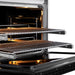 ZLINE Autograph Edition 36 in. 5.2 cu. ft. Paramount Dual Fuel Range with 6 Burner DuoPro™ Cooktop and Electric Convection Oven in Satin Stainless Steel with Black Matte Door and Champagne Bronze Accents (PSDRSZ-BLM36-CB)