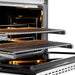 ZLINE Autograph Edition 36 in. 5.2 cu. ft. Paramount Dual Fuel Range with 6 Burner DuoPro™ Cooktop and Electric Convection Oven in Satin Stainless Steel with White Matte Door and Polished Gold Accents (PSDRSZ-WM-36-G)