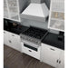 ZLINE 30 in. 4.0 cu. ft. Legacy Dual Fuel Range with 4 Burner Gas Cooktop and Electric Convection Oven in Satin Stainless Steel and White Matte Door (RAS-WM-30)