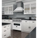 ZLINE 30 in. 4.0 cu. ft. Legacy Dual Fuel Range with 4 Burner Gas Cooktop and Electric Convection Oven in Satin Stainless Steel and White Matte Door (RAS-WM-30)