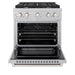 ZLINE 30 in. 4.2 cu. ft. Paramount Gas Range with 4 Burner Cooktop and Convection Gas Oven in Satin Stainless Steel (SGRS-30)