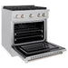 ZLINE 30 in. 4.2 cu. ft. Paramount Gas Range with 4 Burner Cooktop and Convection Gas Oven in Satin Stainless Steel (SGRS-30)