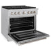 ZLINE 36 in. 5.2 cu. ft. Paramount Gas Range with 6 burner Cooktop and Convection Gas Oven in Satin Stainless Steel (SGRS-36)
