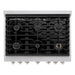 ZLINE 36 in. 5.2 cu. ft. Paramount Gas Range with 6 burner Cooktop and Convection Gas Oven in Satin Stainless Steel (SGRS-36)