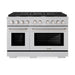 ZLINE 48 in. 6.7 cu. ft. Paramount Double Oven Gas Range with 8 Burner Cooktop in Satin Stainless Steel (SGRS-48)