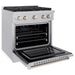 ZLINE 30 in. 4.2 cu. ft. Paramount Gas Range with Convection Gas Oven in Satin Stainless Steel with 4 Brass Burners (SGRS-BR-30)
