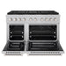 ZLINE 48 in. 6.7 cu. ft. Paramount Gas Range with 8 Burner DuoPro™ Cooktop and Dual Ovens in Satin Stainless Steel (PSGRS-48)