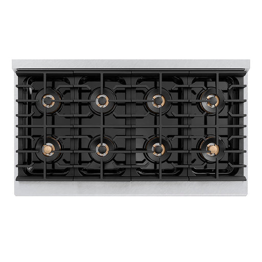 ZLINE 48 in. 6.7 cu. ft. Paramount Gas Range with 8 Burner DuoPro™ Cooktop and Dual Ovens in Satin Stainless Steel (PSGRS-48)
