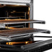 ZLINE 36 in. 5.2 cu. ft. Paramount Gas Range with 6 Burner DuoPro™ Cooktop and Convection Gas Oven in Satin Stainless Steel with Black Matte Door (PSGRS-BLM-36)