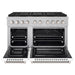 ZLINE 48 in. 6.7 cu. ft. Paramount Gas Range with 8 Burner DuoPro™ Cooktop and Dual Ovens in Satin Stainless Steel with White Matte Doors (PSGRS-WM-48)